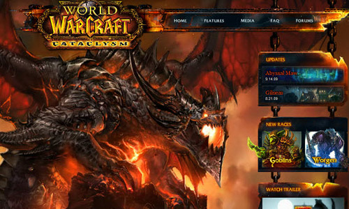 World of Warcraft Catatylsm Game Website