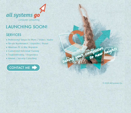 all system go computer consulting 7 Types of “Coming Soon” Page Design (With Examples)