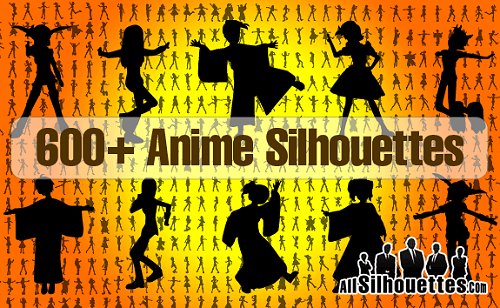 anime girls 02 85 Free High Quality Silhouette Sets