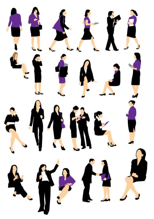 businesswomen 02 85 Free High Quality Silhouette Sets