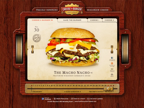 cheese and burger 60 Creative Flash Websites You Should Not Miss