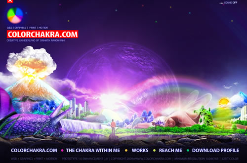 Colorchakra in 50 Beautiful Flash Websites