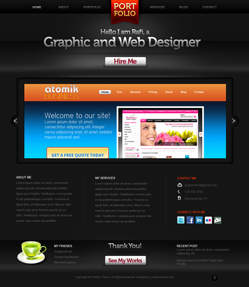 creative portfolio 40 (Really) Beautiful Web Page Templates in Photoshop PSD