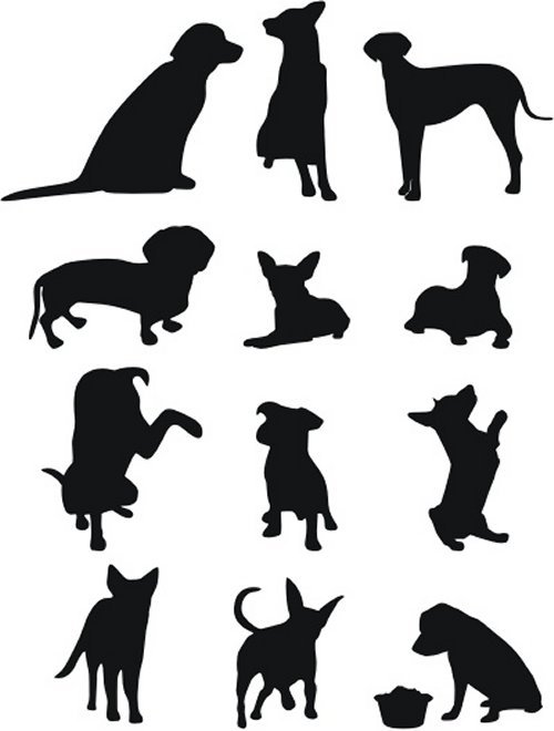 dogs 85 Free High Quality Silhouette Sets