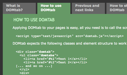 domtool 50+ Nice Clean CSS Tab Based Navigation Scripts