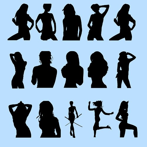 female silhouettes 02 85 Free High Quality Silhouette Sets