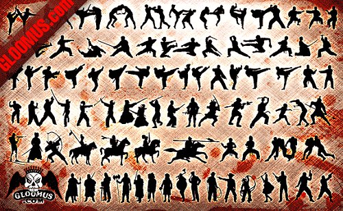 fighting people 85 Free High Quality Silhouette Sets