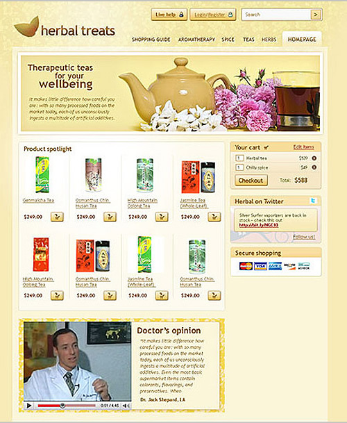 herbal treats 40 (Really) Beautiful Web Page Templates in Photoshop PSD