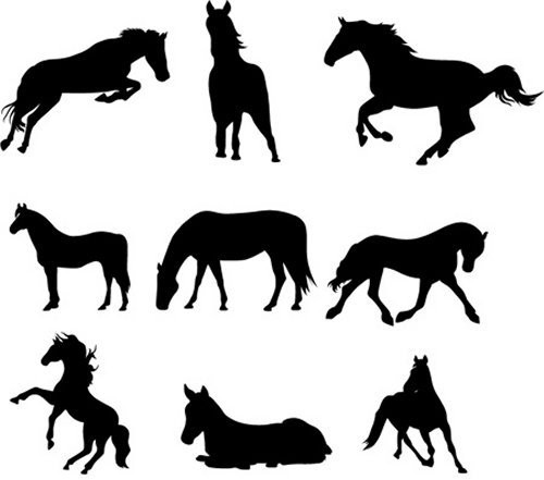 horses 85 Free High Quality Silhouette Sets