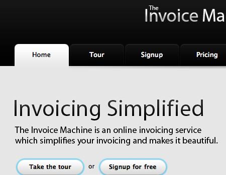 Invoicemachine in Showcase Of Well-Designed Tabbed Navigation