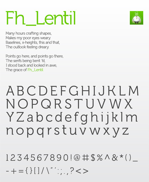 Lentil in 25 New High Quality Free Fonts