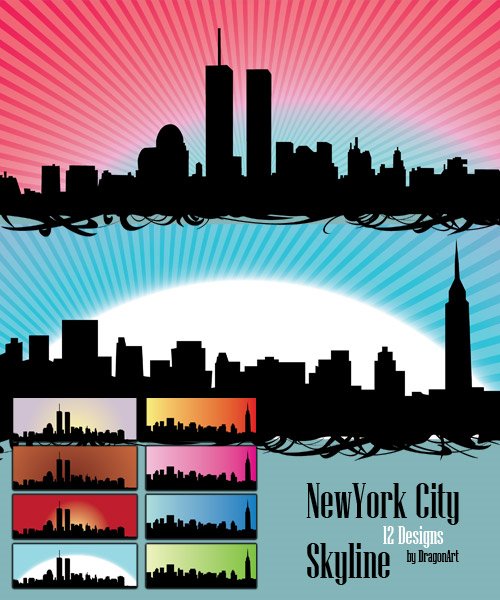 newyork city 85 Free High Quality Silhouette Sets