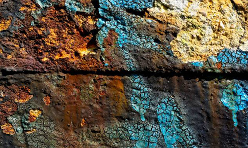 Concrete Cracked Damaged Grunge Peeling Rough Wall