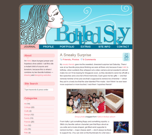 Bottledsky in 45 Excellent Blog Designs