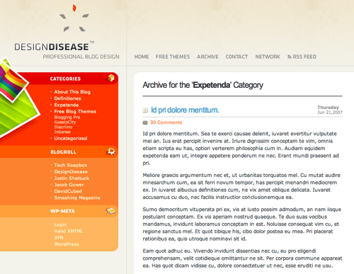 Designdisease in 45 Excellent Blog Designs