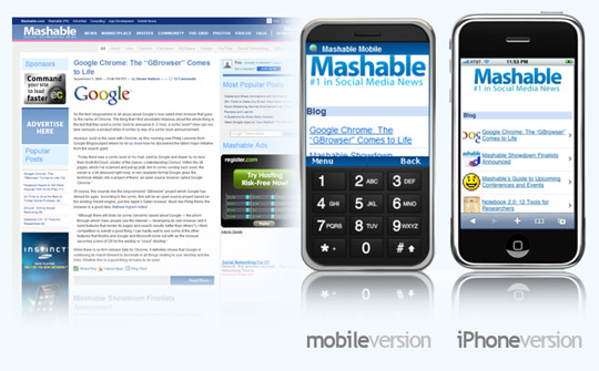 mobile version tools